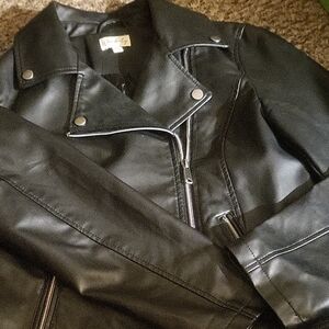 Wilsons Leather Black Biker Jacket